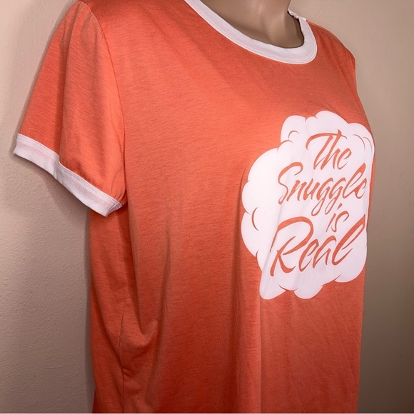 XXXL LuLaRoe Orange Tee The Snuggle Is Real Graphic Tshirt Womens Casual Comfort - Picture 7 of 13